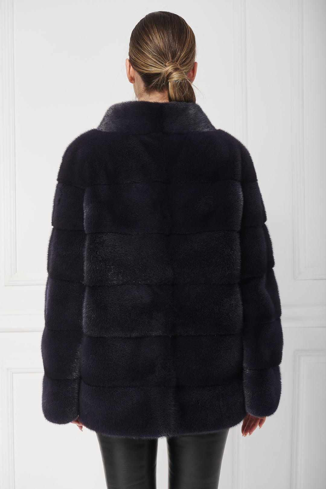 Wende-Langjacke mit hohem Kragen