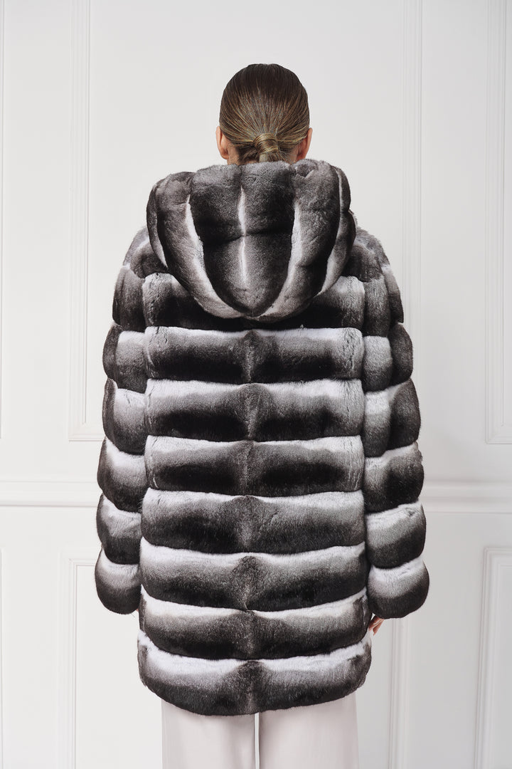 VESTE LONGUE SPORTIVE EN CHINCHILLA
