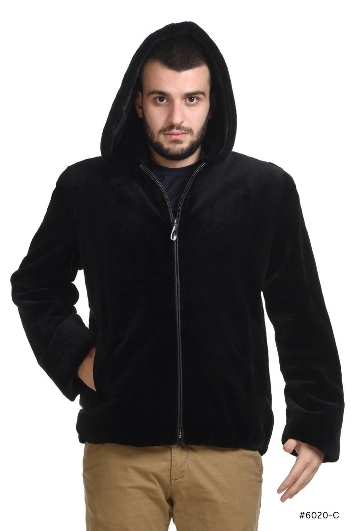 Men's sportive hooded sheared mink jacket - Manakas Frankfurt