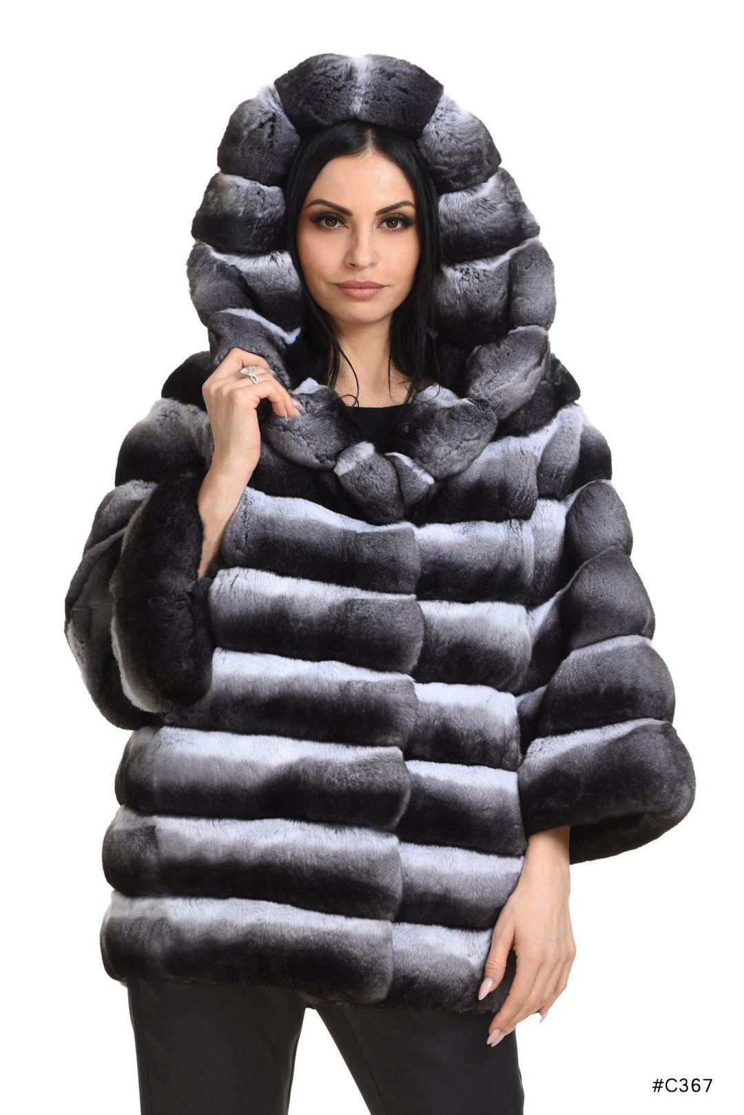 Hooded chinchilla jacket - Manakas Frankfurt
