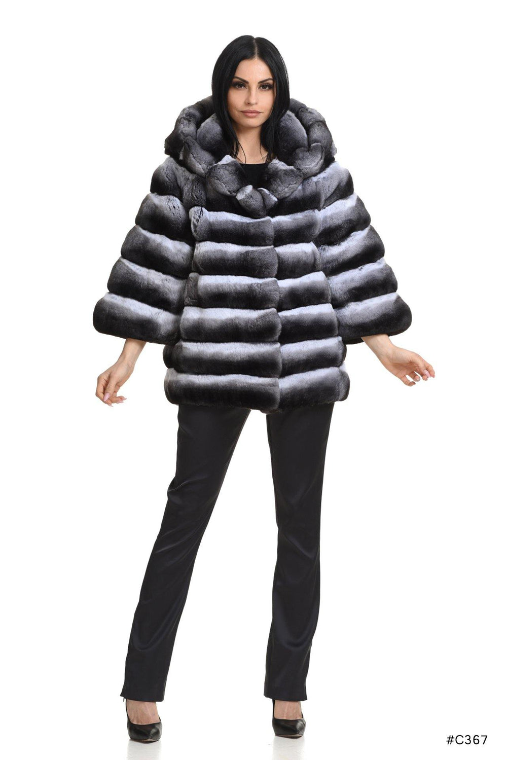 Hooded chinchilla jacket - Manakas Frankfurt