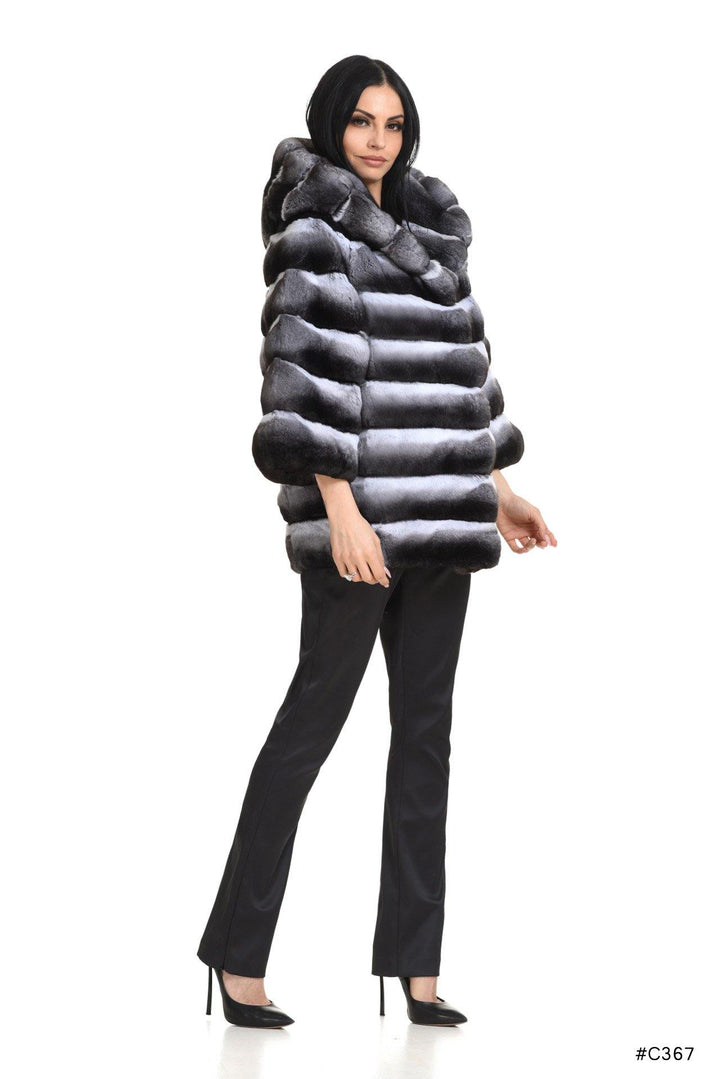 Hooded chinchilla jacket - Manakas Frankfurt