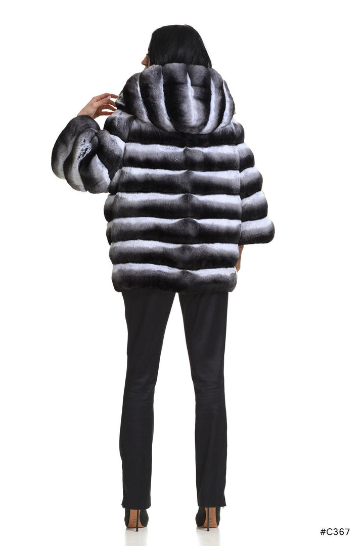 Hooded chinchilla jacket - Manakas Frankfurt
