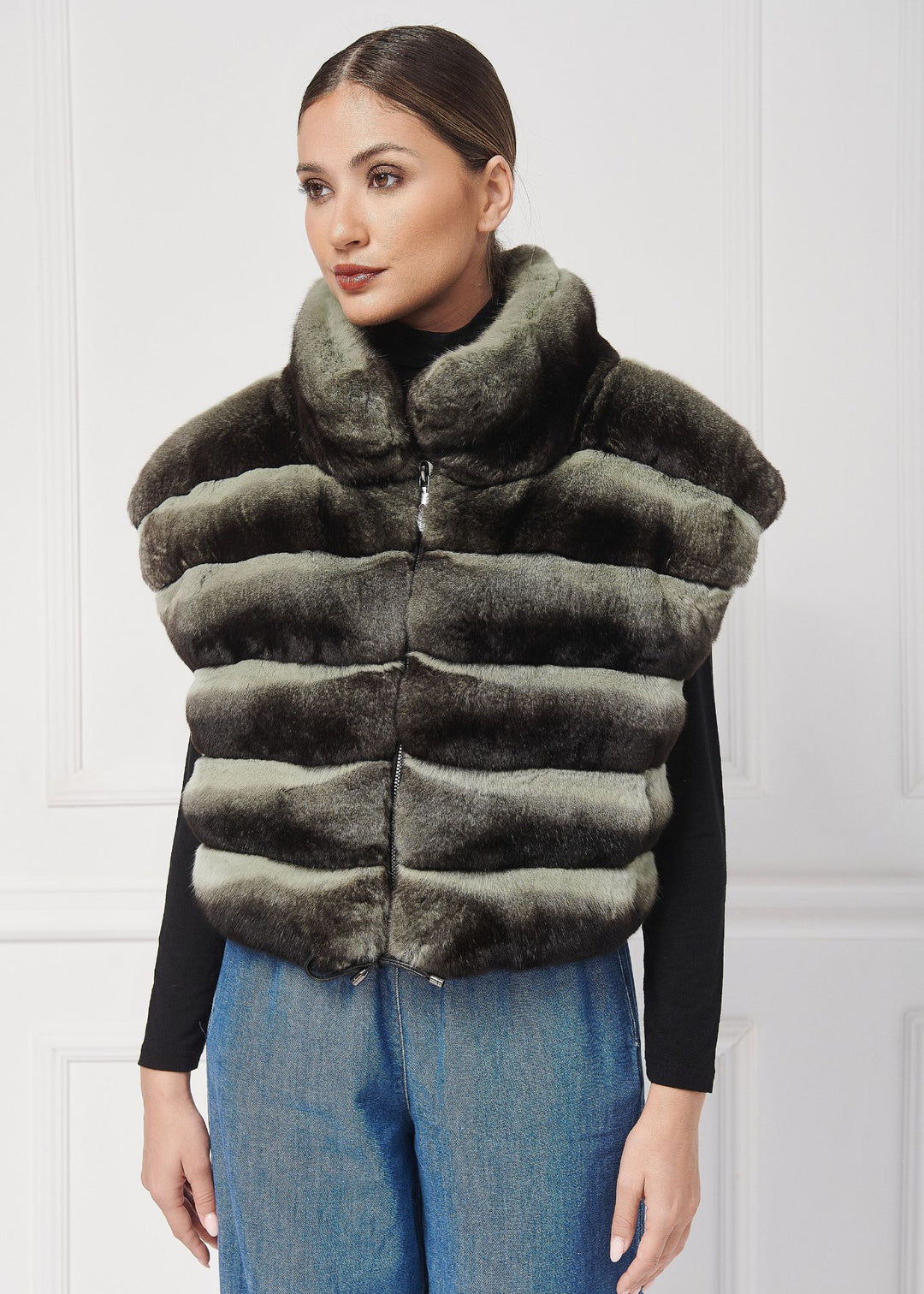 Modern Chinchilla Fur Vest