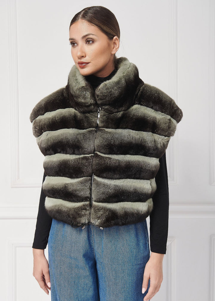 GILET IN PELLICCIA DI CINCILLÀ ALLA MODA