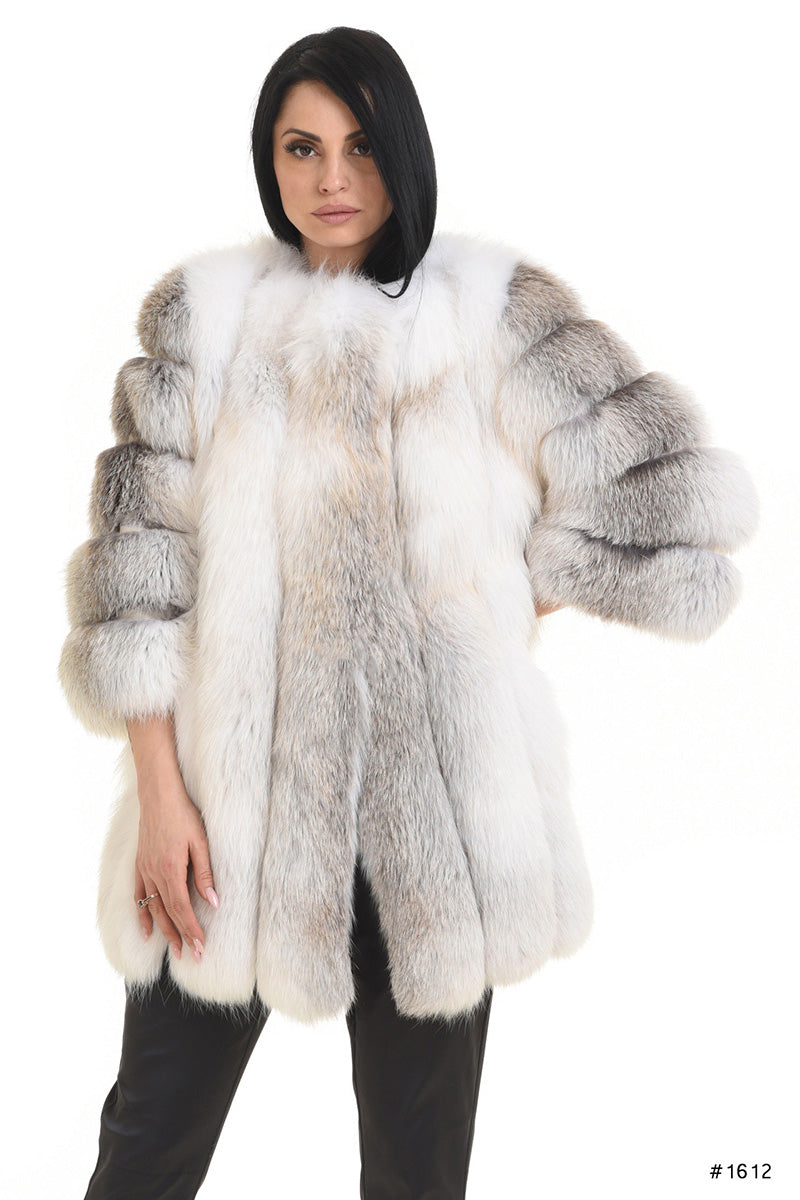 Glamorous fox jacket with 3/4 sleeves