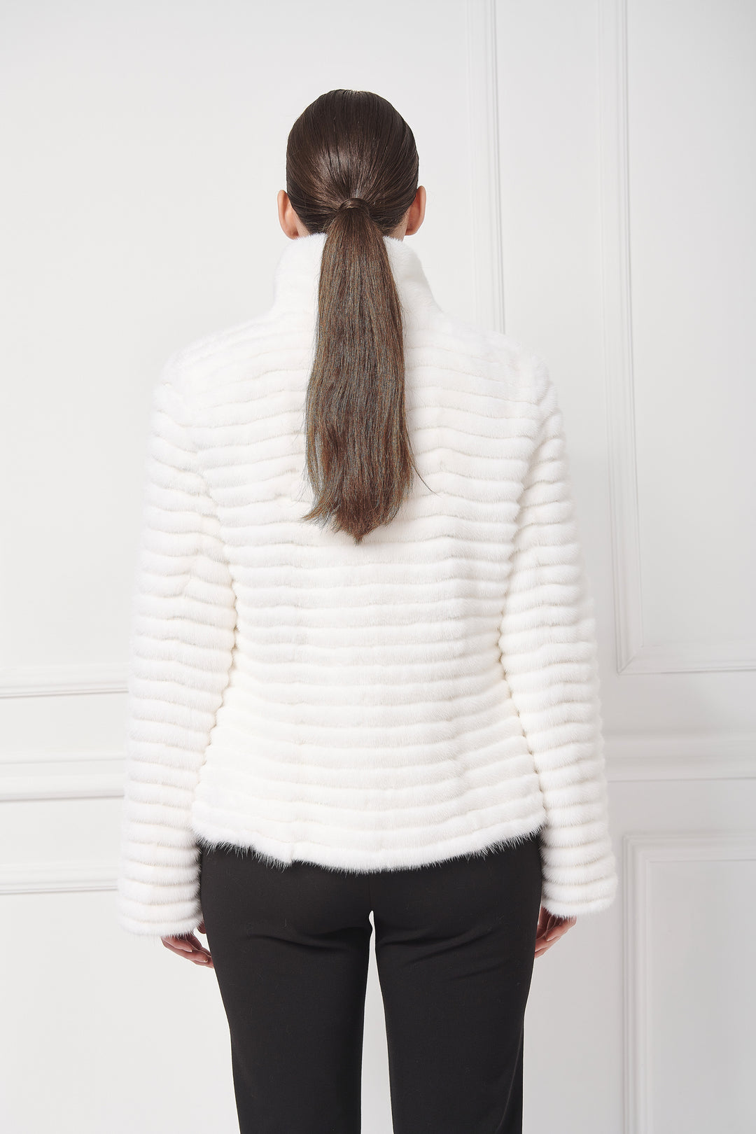 Casual mink striped jacket