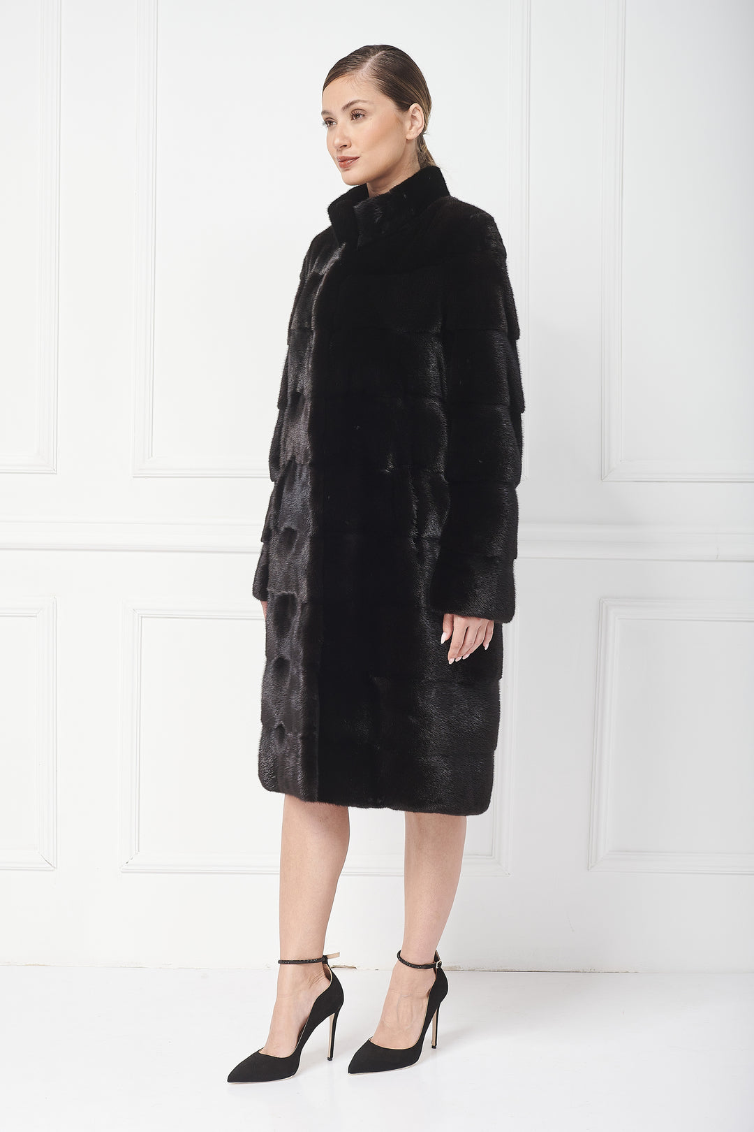 Classy midi mink coat