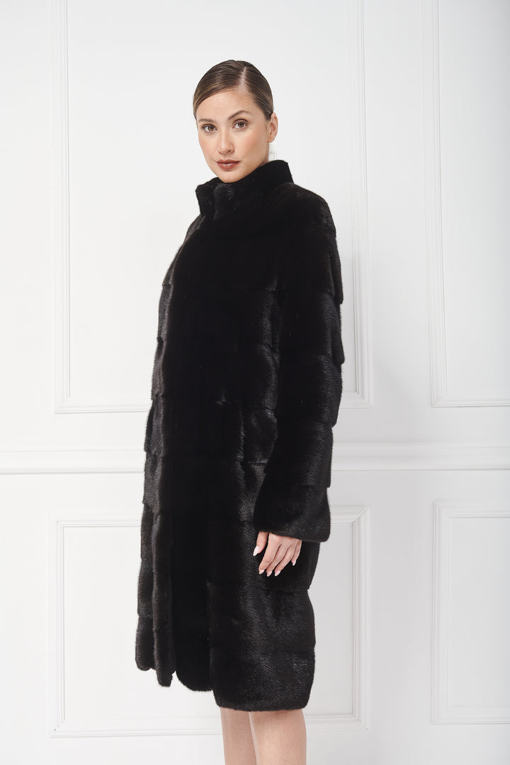 Classy midi mink coat