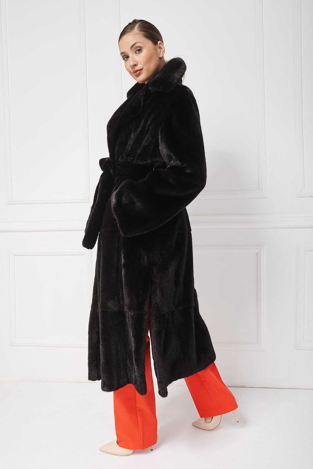 Cozy Mink Coat with English Collar