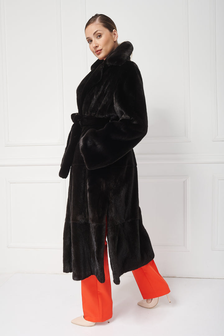 Cozy Mink Coat with English Collar