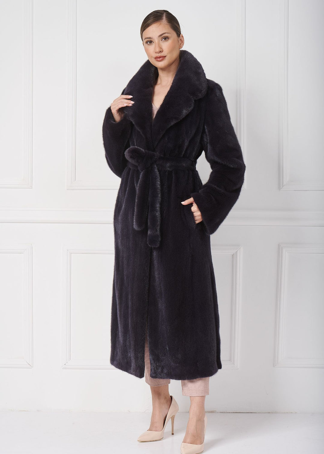 Luxurious long mink coat