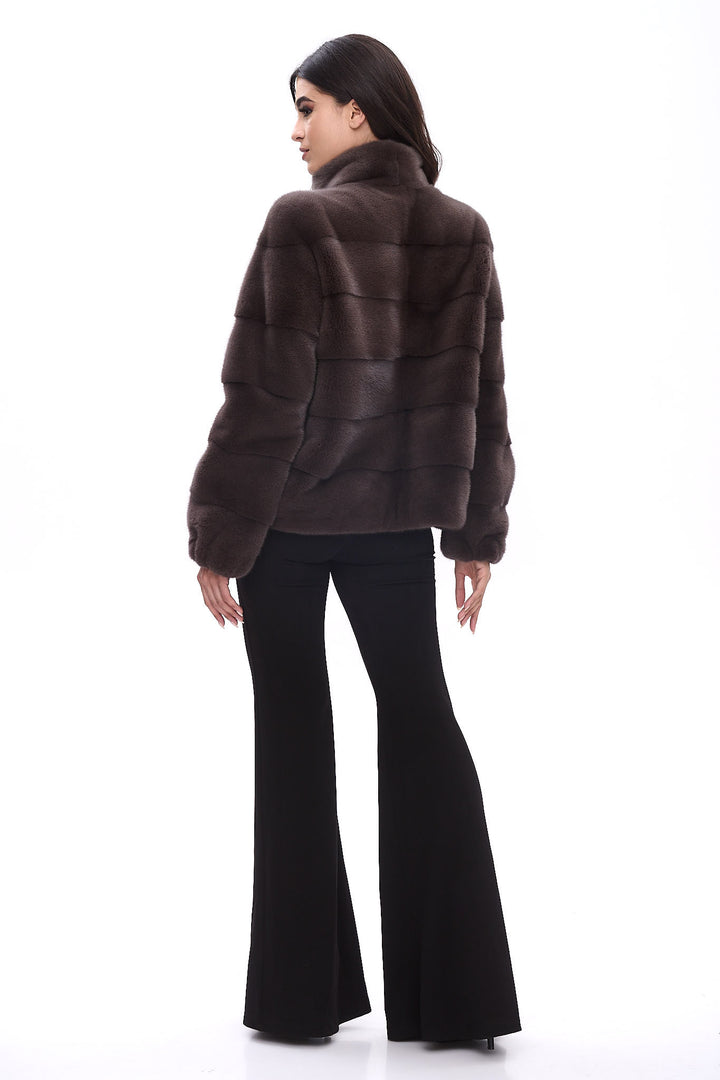 Nerzjacke mit strukturierter Silhouette