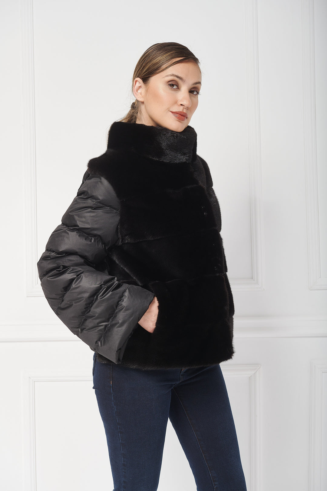 MANTEAU EN DUVET DE VISON