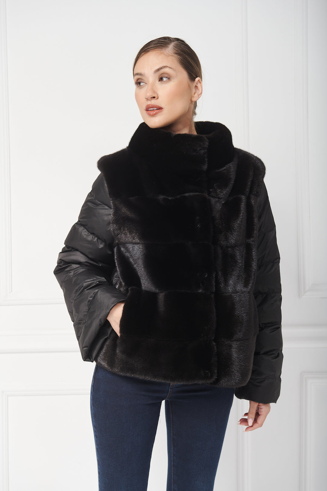 MANTEAU EN DUVET DE VISON