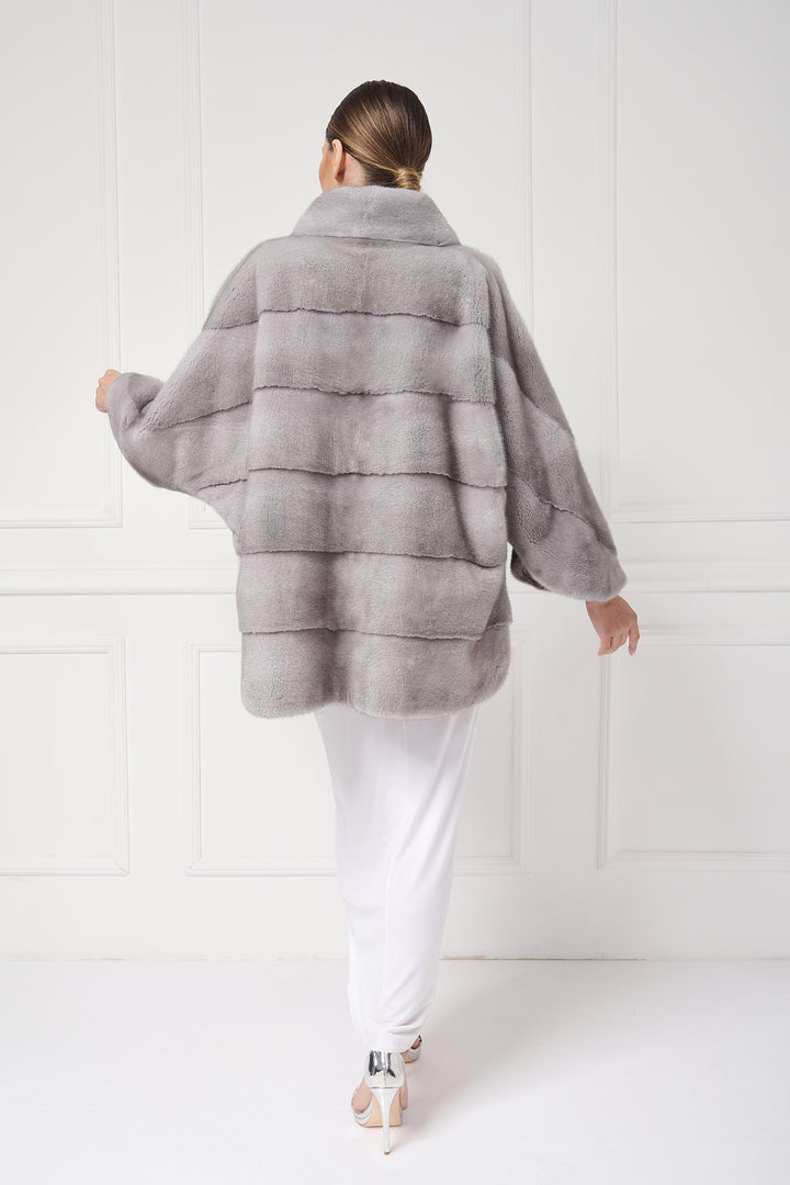 Comfortable Mink Cape/Jacket with stand-up collar