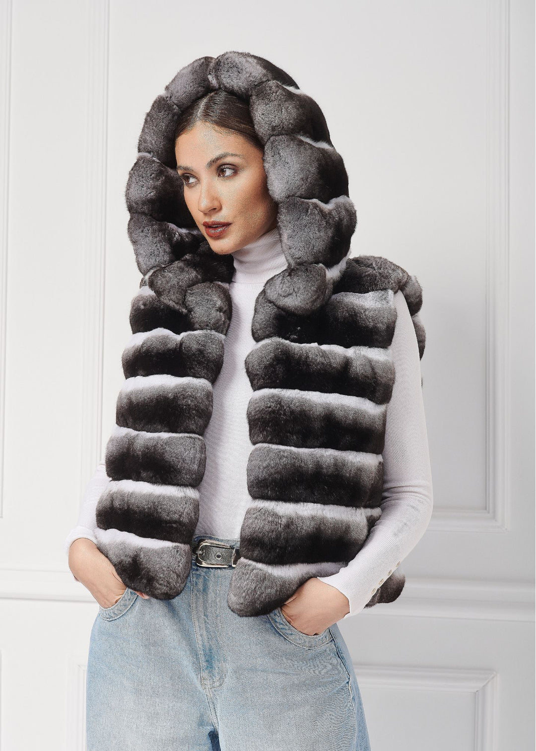 Casual Chinchilla Fur Vest