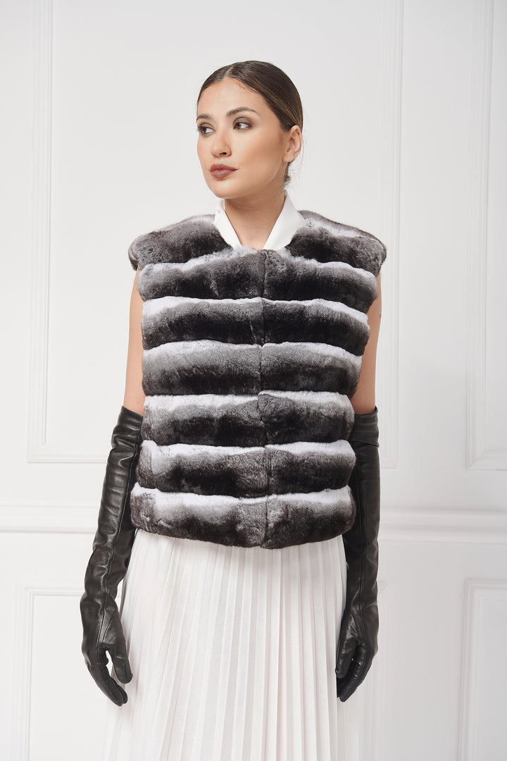 Chic Everyday Chinchilla Fur Vest