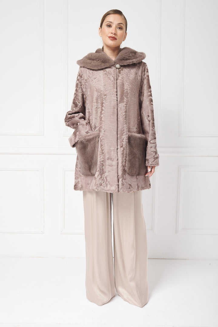 Persian lamb jacket with mink details