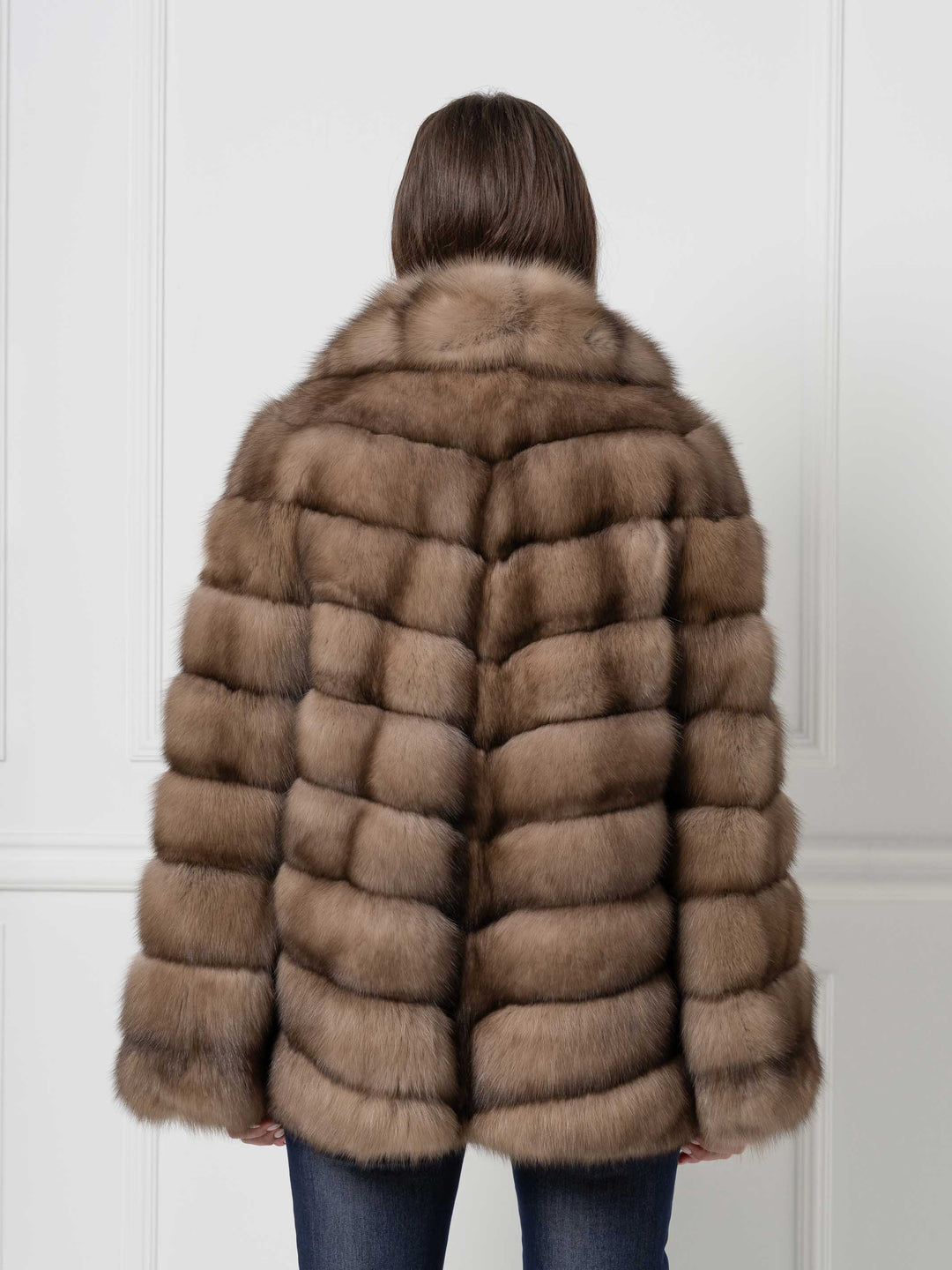 Short Sable Jacket with Shawl Collar
