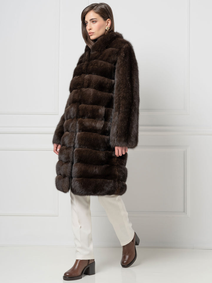 Sable Coat with Vertical Sleeves