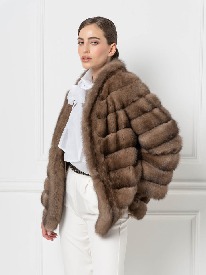 Short Sable Jacket with Front Design