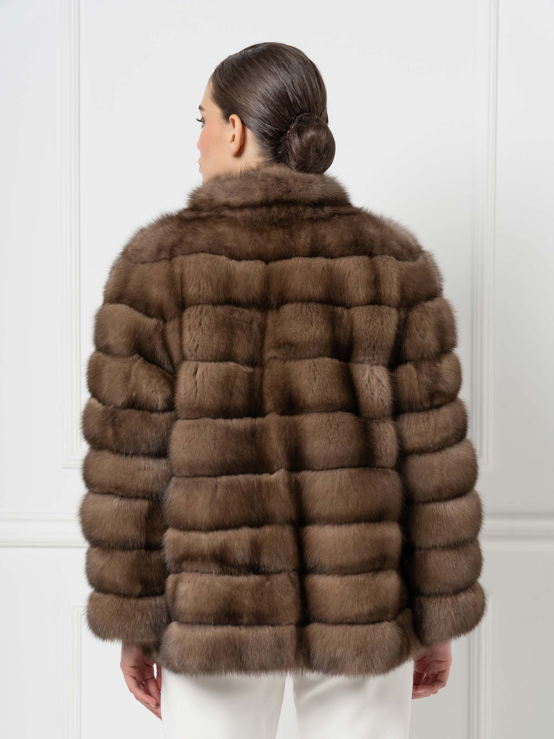 Short Sable Jacket with Front Design