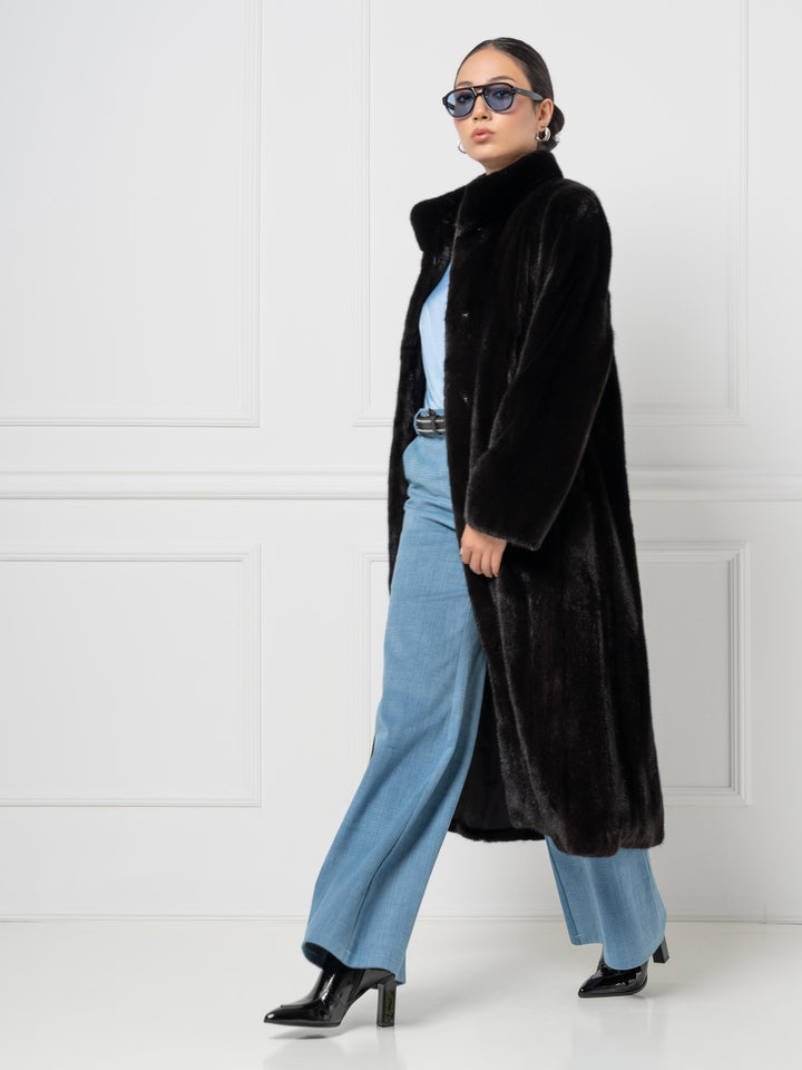 Mink Coat with Stand Collar