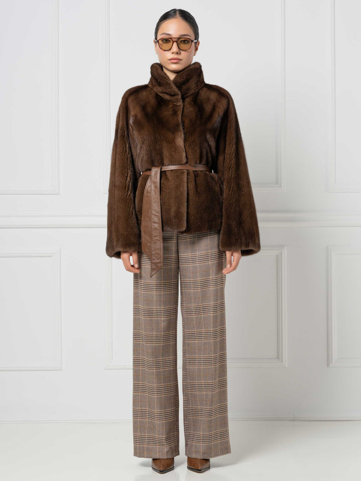 Mink Jacket with leather Belt