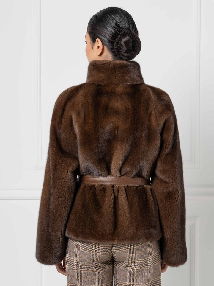 Mink Jacket with leather Belt