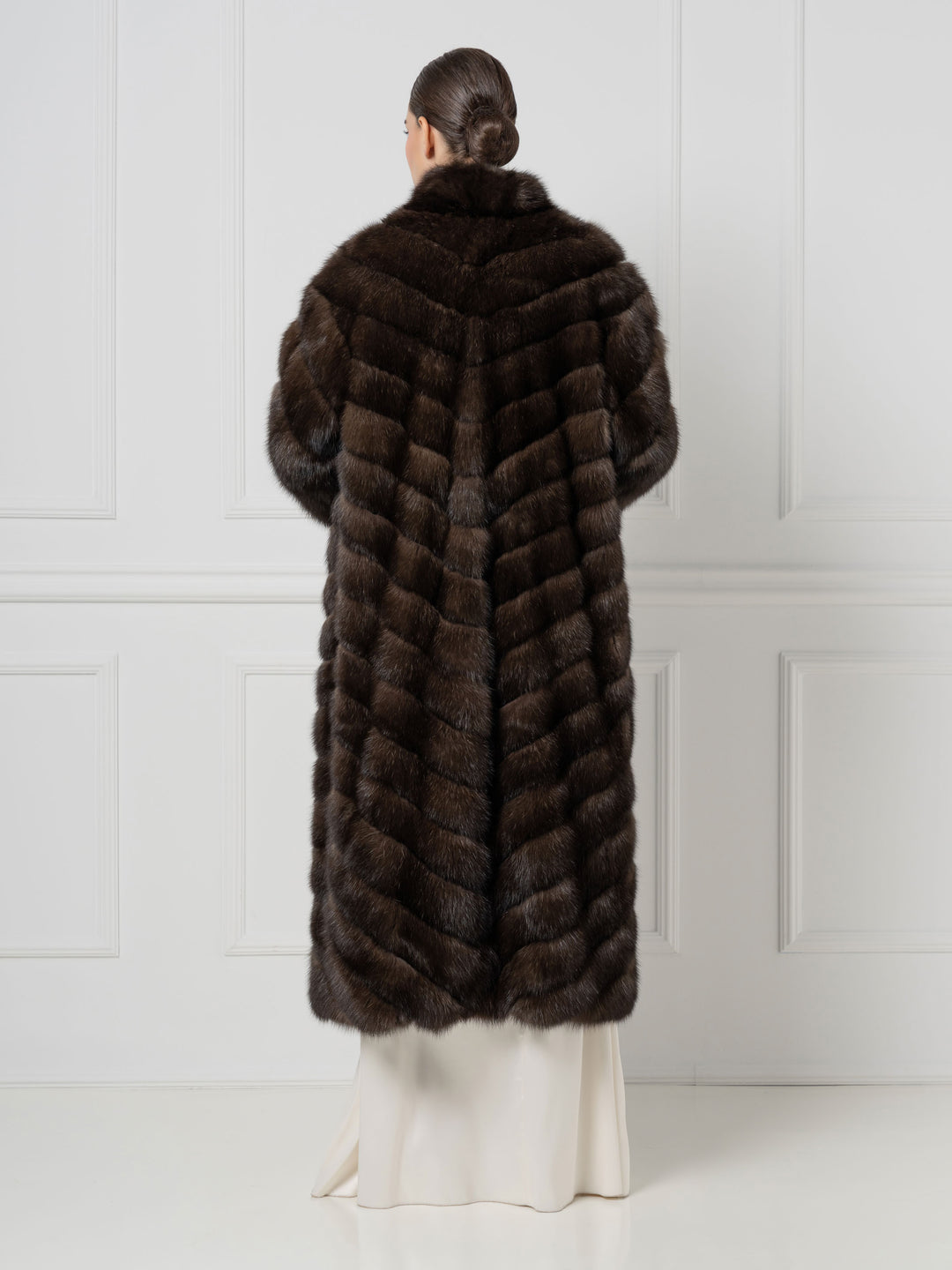 Cappotto lungo Chevron Sable