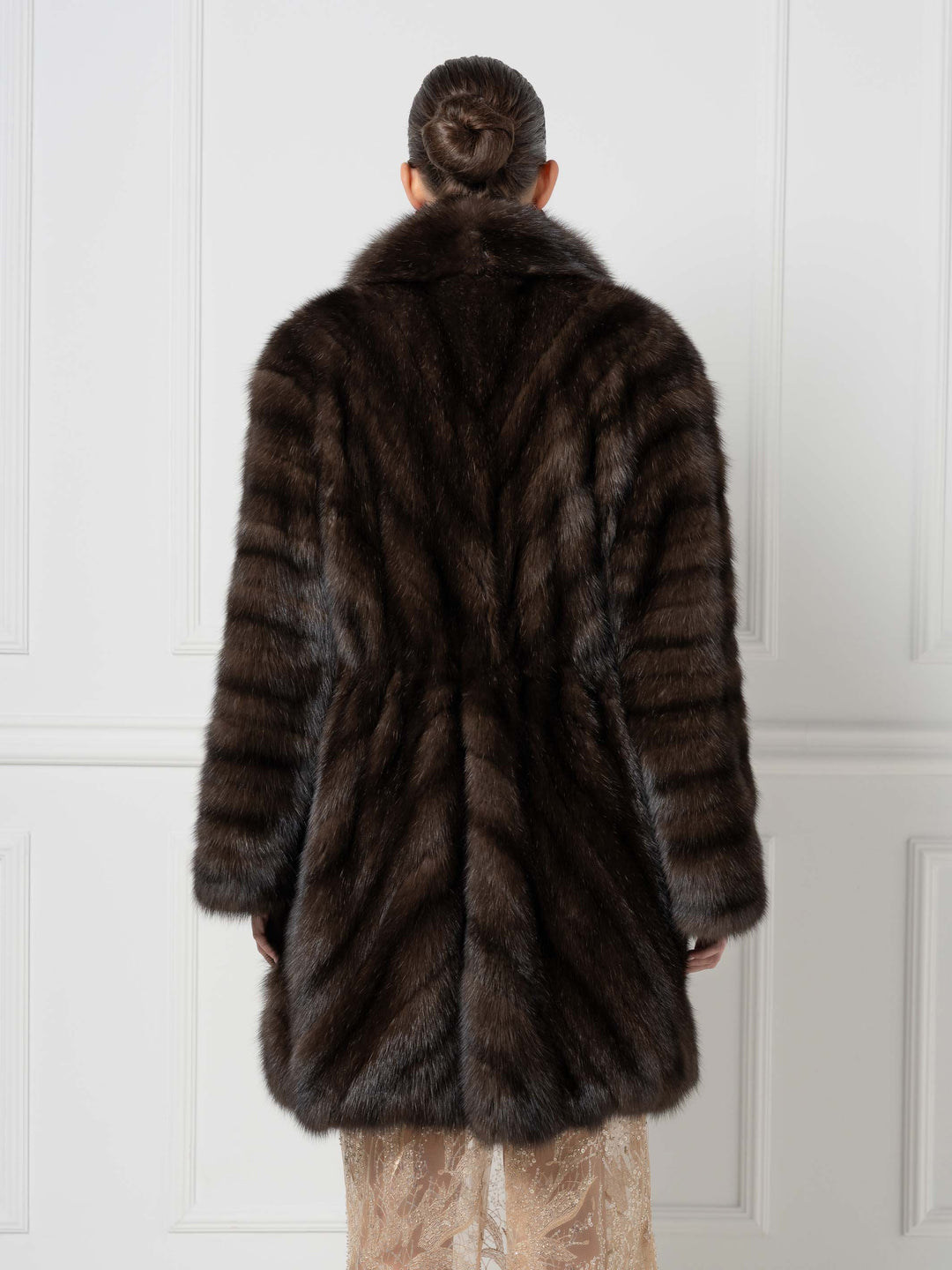 Long manteau en zibeline avec col châle oversize