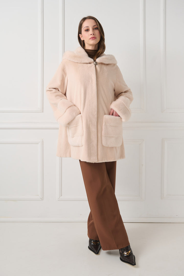 Manteau en vison rasé