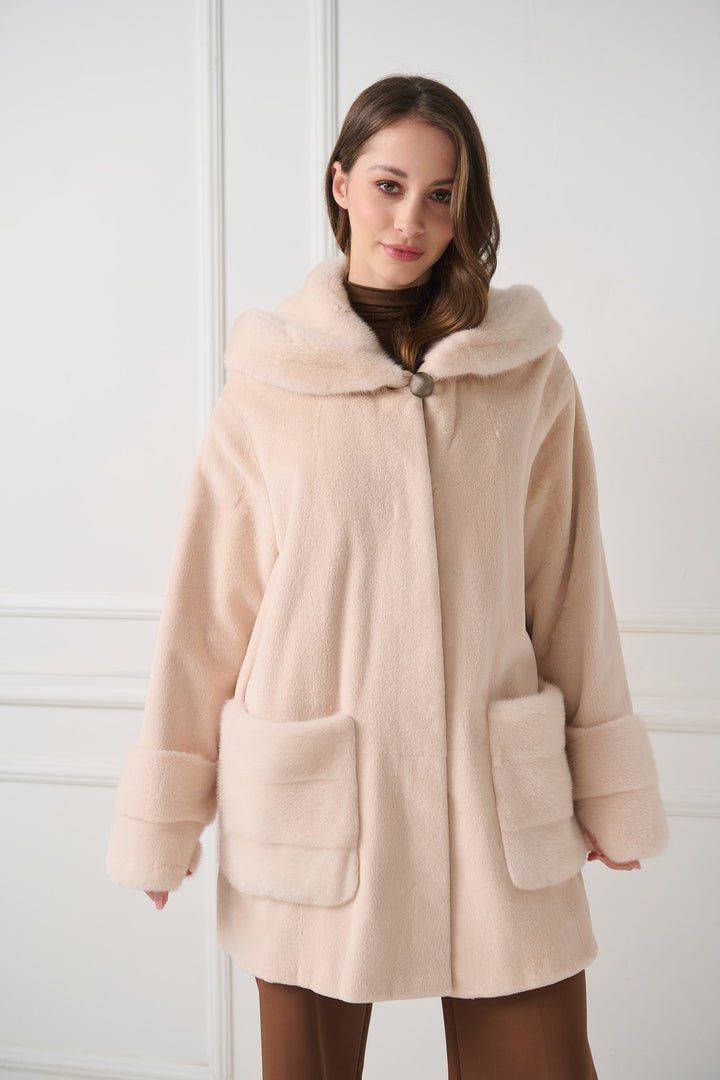 Manteau en vison rasé