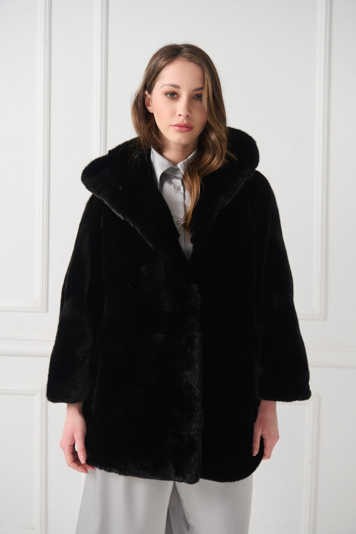 Mink Fur Jacket with Hood