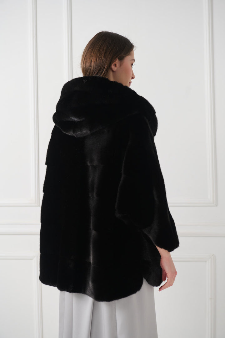 Mink Fur Jacket with Hood