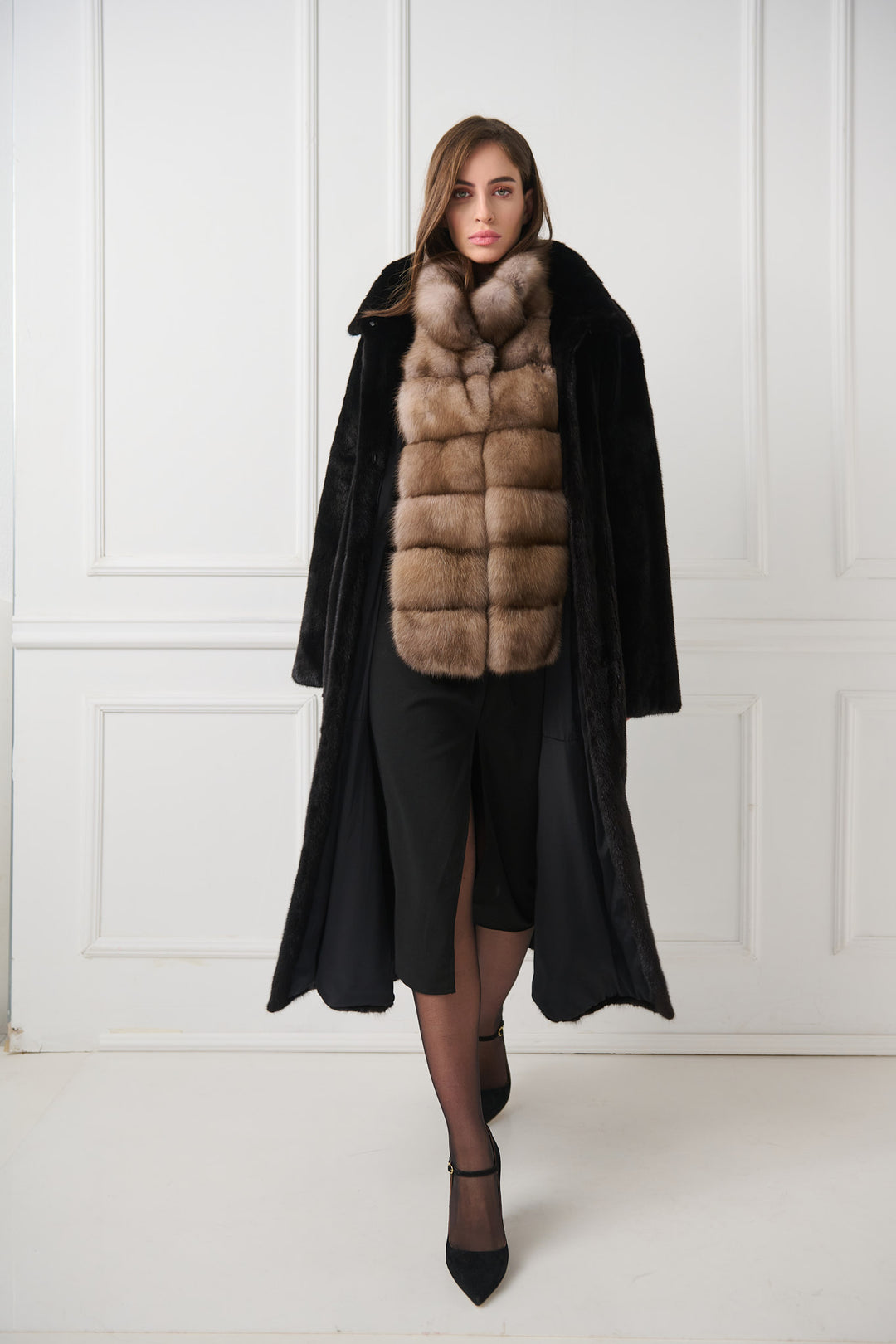 Sable Fur Shawl with Collar