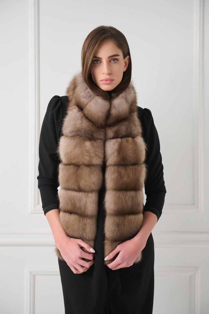 Sable Fur Shawl with Collar