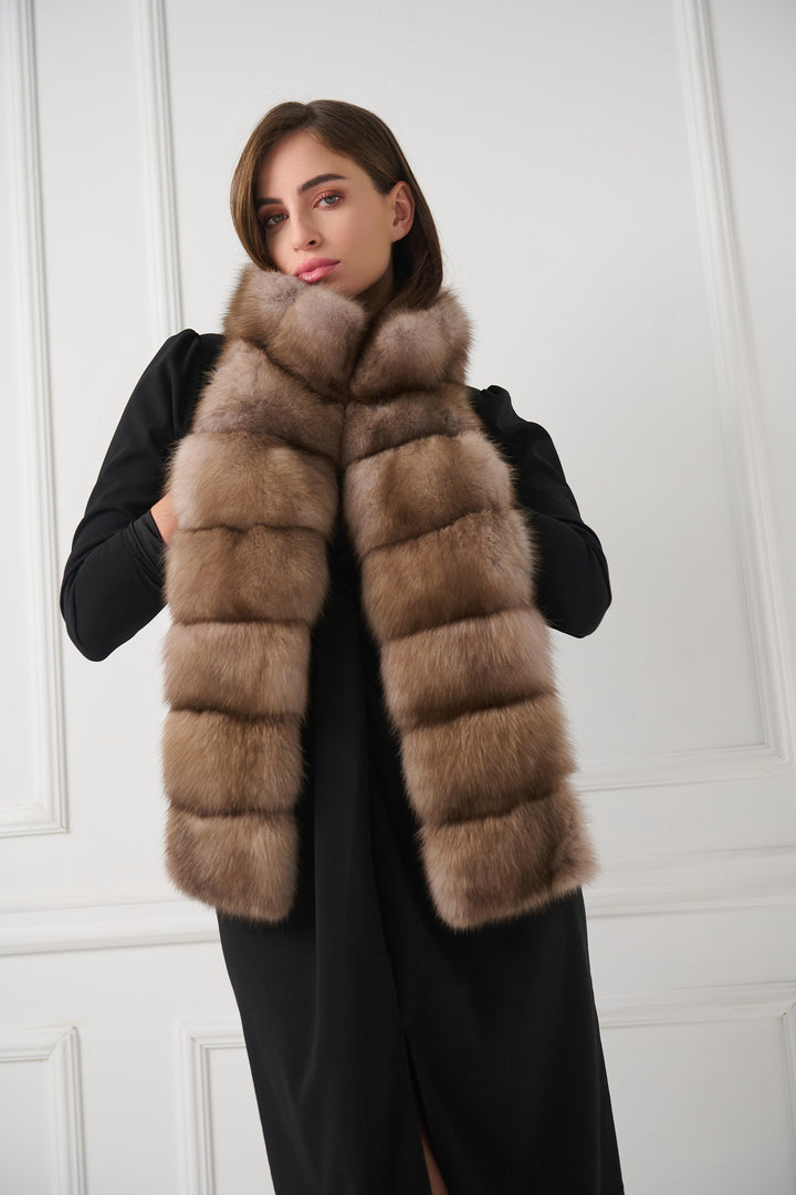 Sable Fur Shawl with Collar