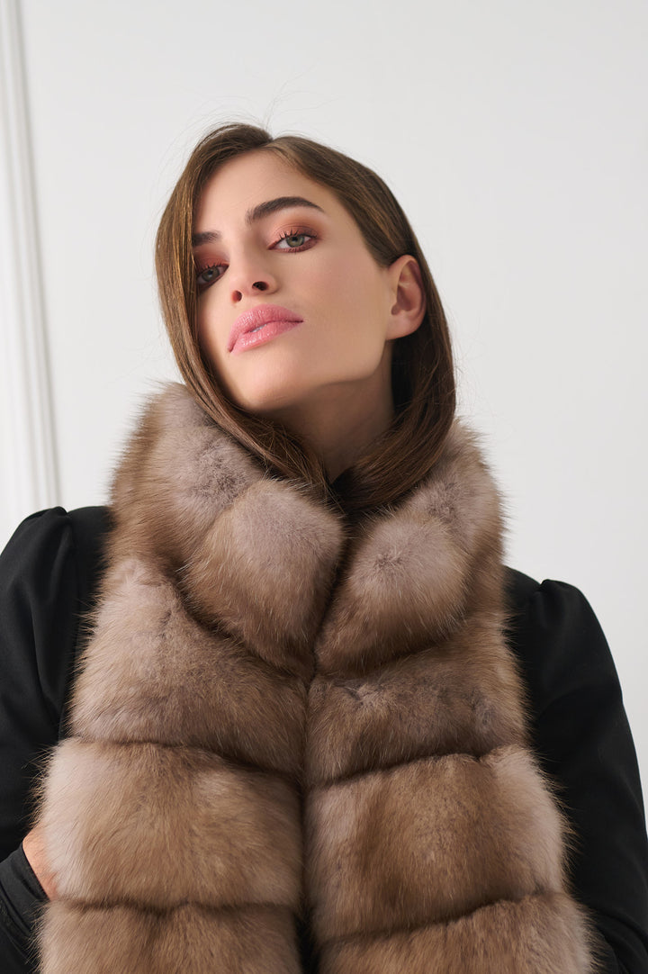 Sable Fur Shawl with Collar