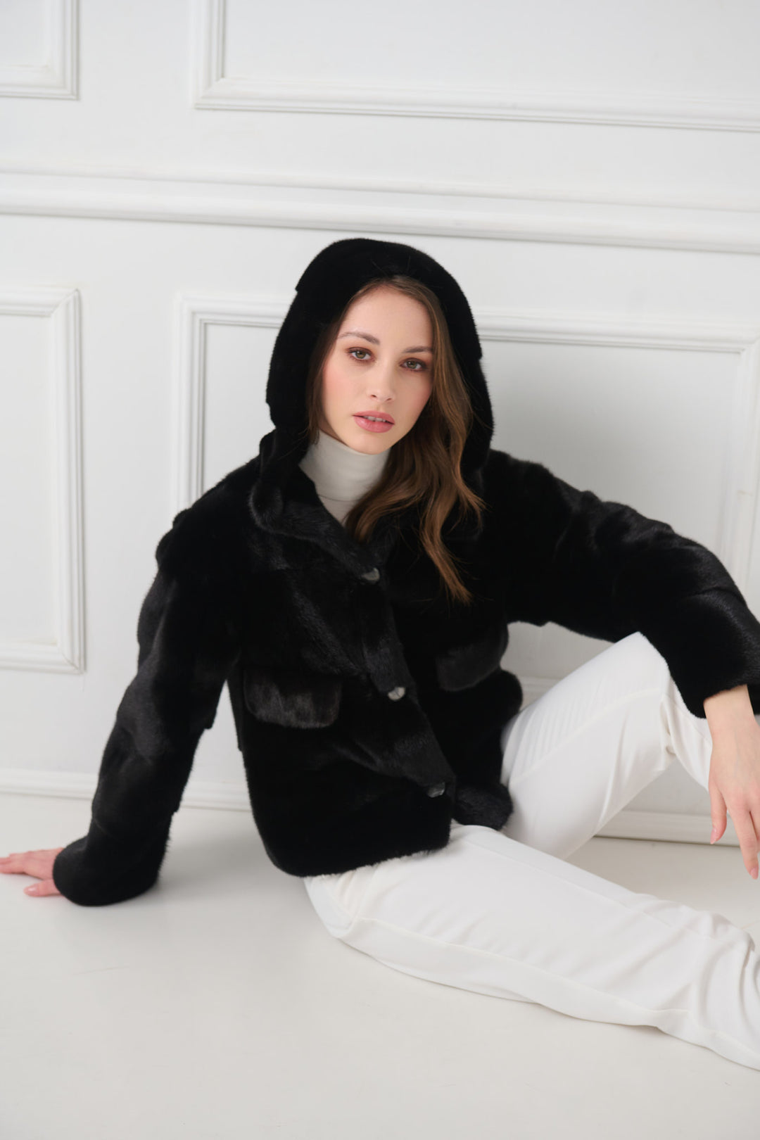 Mink Fur Jacket with Hood