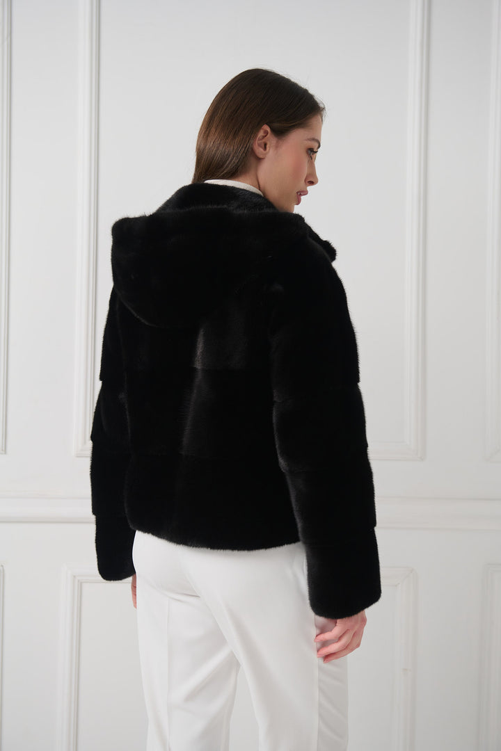 Mink Fur Jacket with Hood