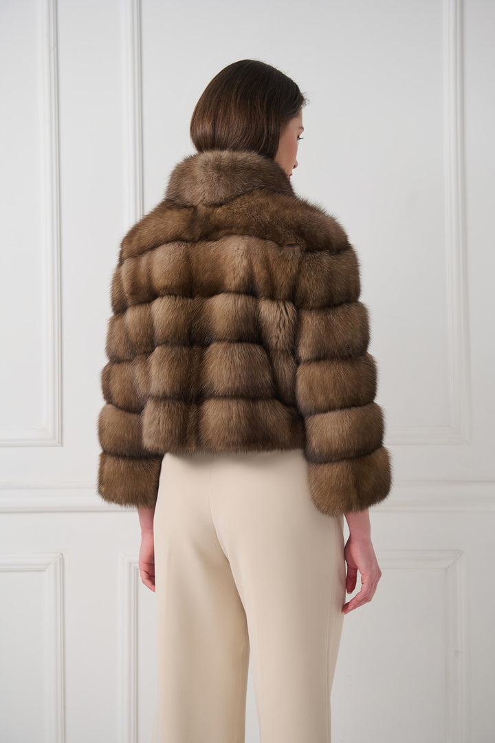Cropped Sable Fur Jacket