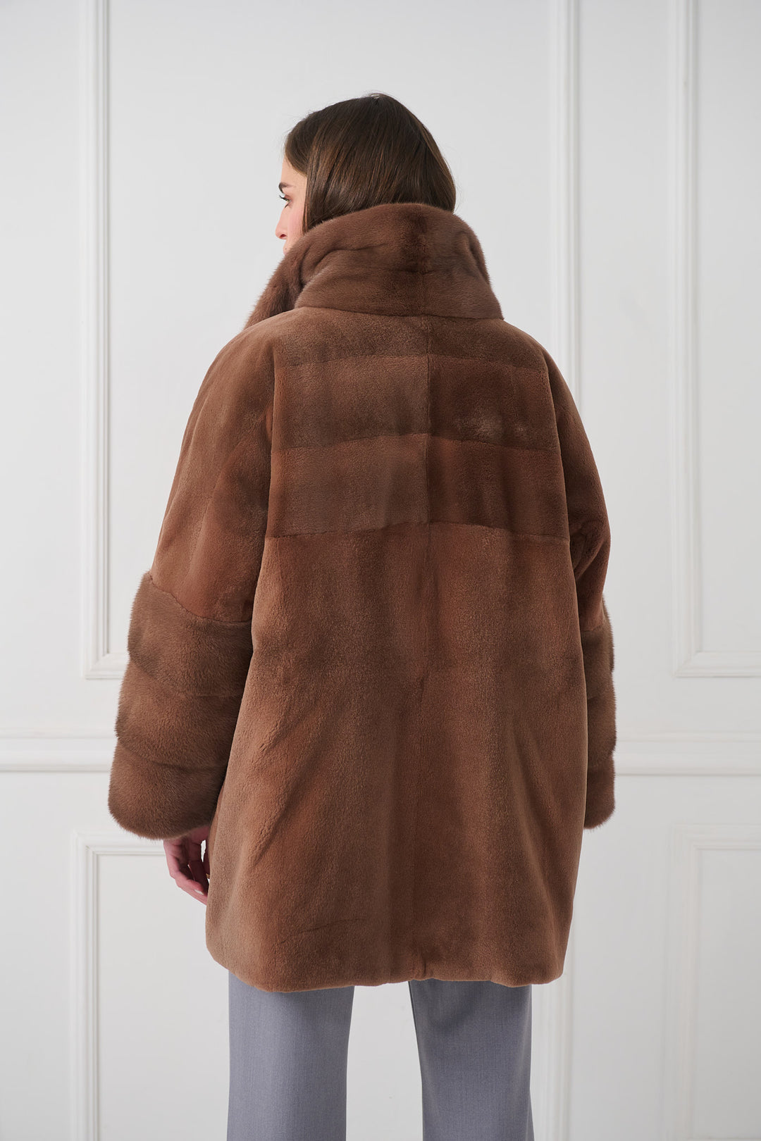 Veste réversible en vison rasé