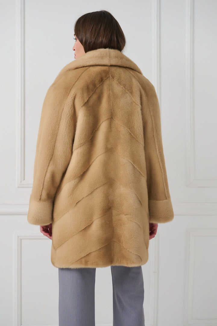 Mink Fur Coat with English Collar