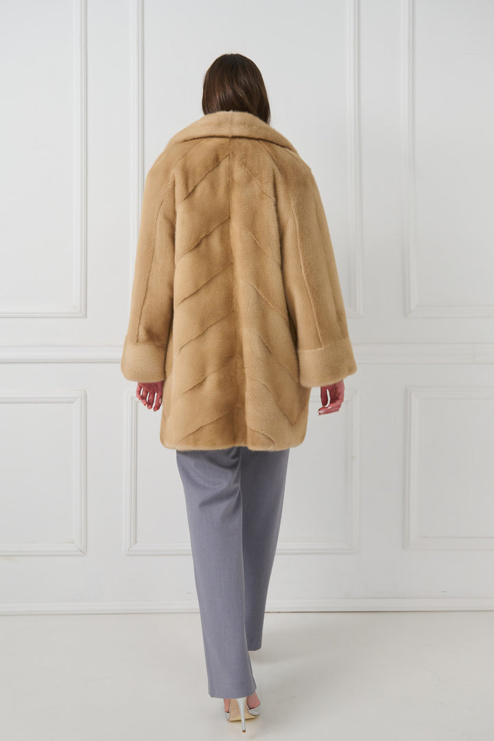 Mink Fur Coat with English Collar