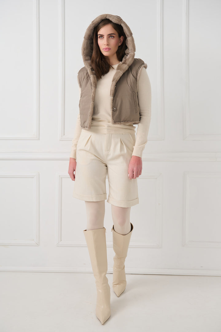 Reversible Cropped Mink Fur Vest