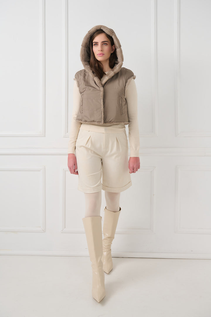 Reversible Cropped Mink Fur Vest