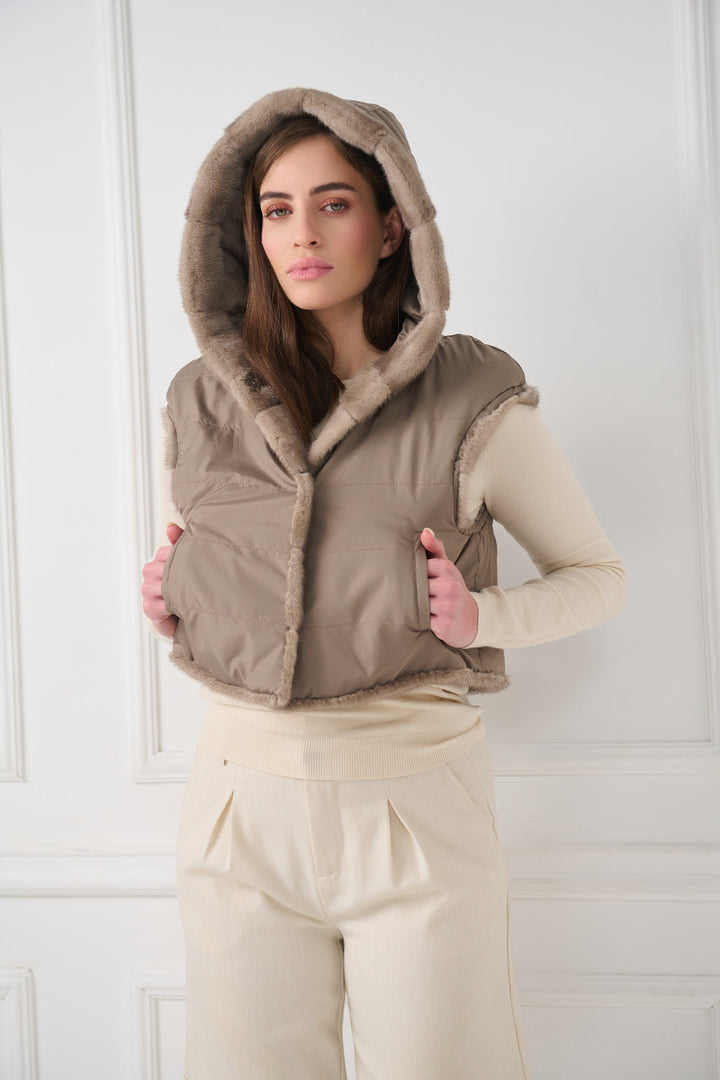 Reversible Cropped Mink Fur Vest