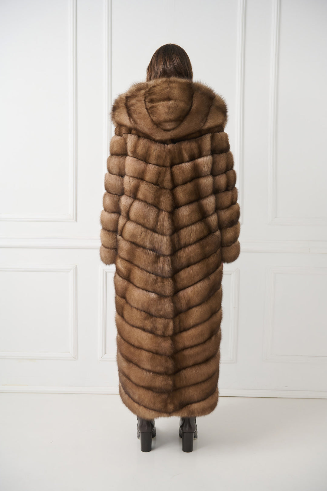 Long Hooded Sable Fur Coat